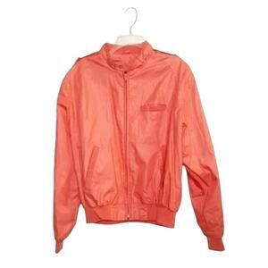 vintage Peter England Windbreaker bomber Jacket sz L retro full zip orange